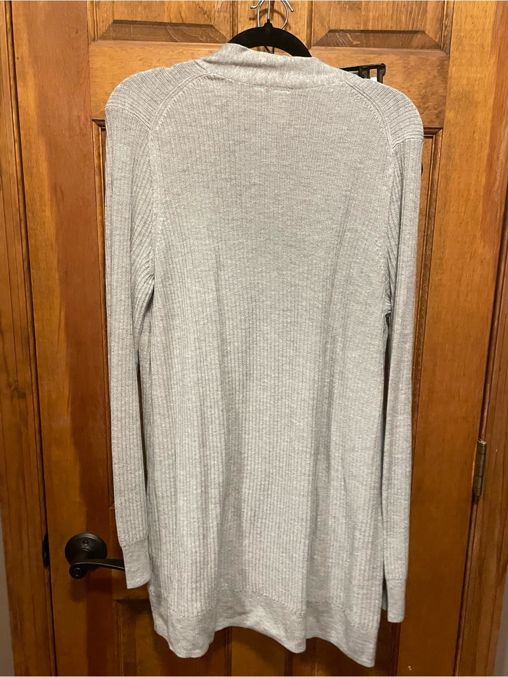 GAP Light Gray Ribbed Longline Cardigan